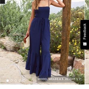 Vici wide leg jumpsuit, size medium